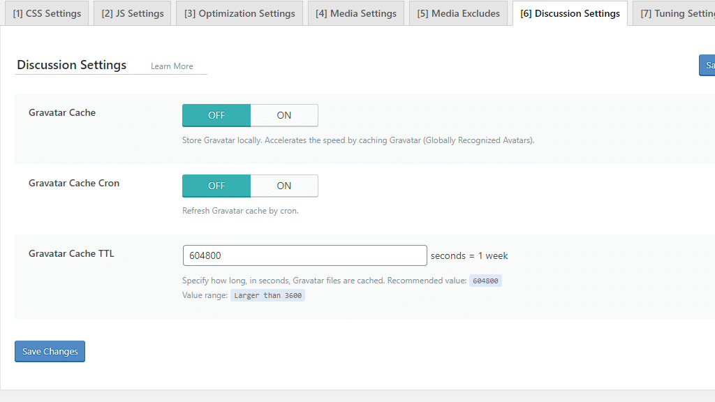 WordPress LiteSpeed Cache Discussion Settings