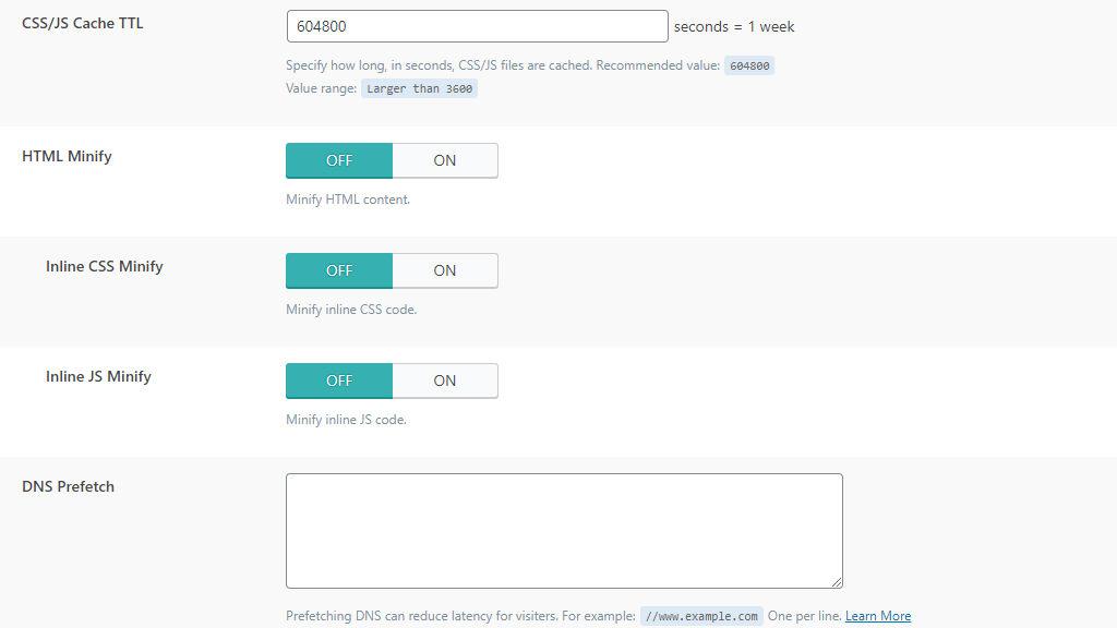 WordPress LiteSpeed Cache Optimization Settings