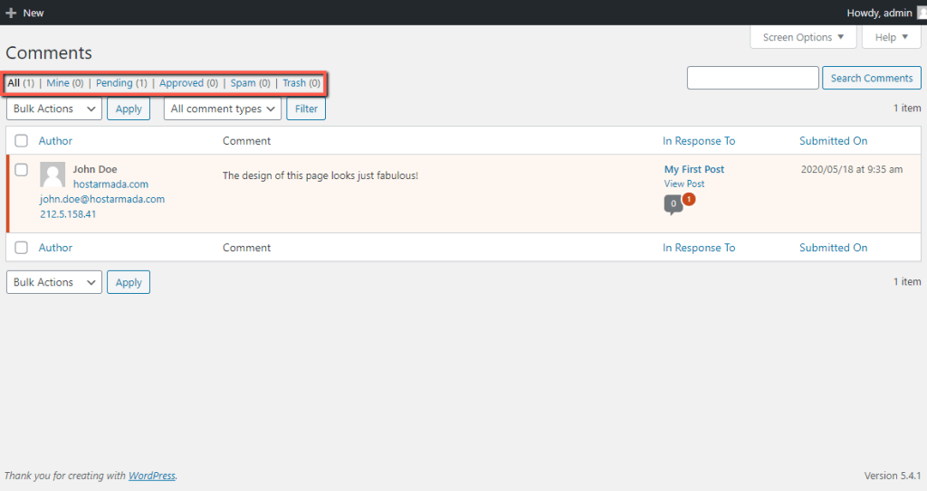 Comment Statuses Overview