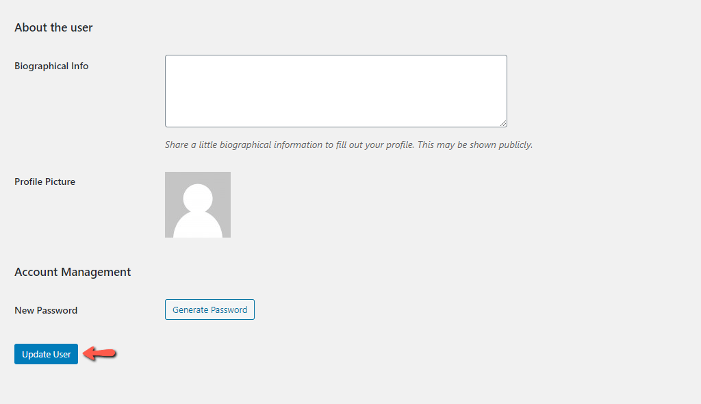 Edit WordPress User Bio, Avatar, and Password