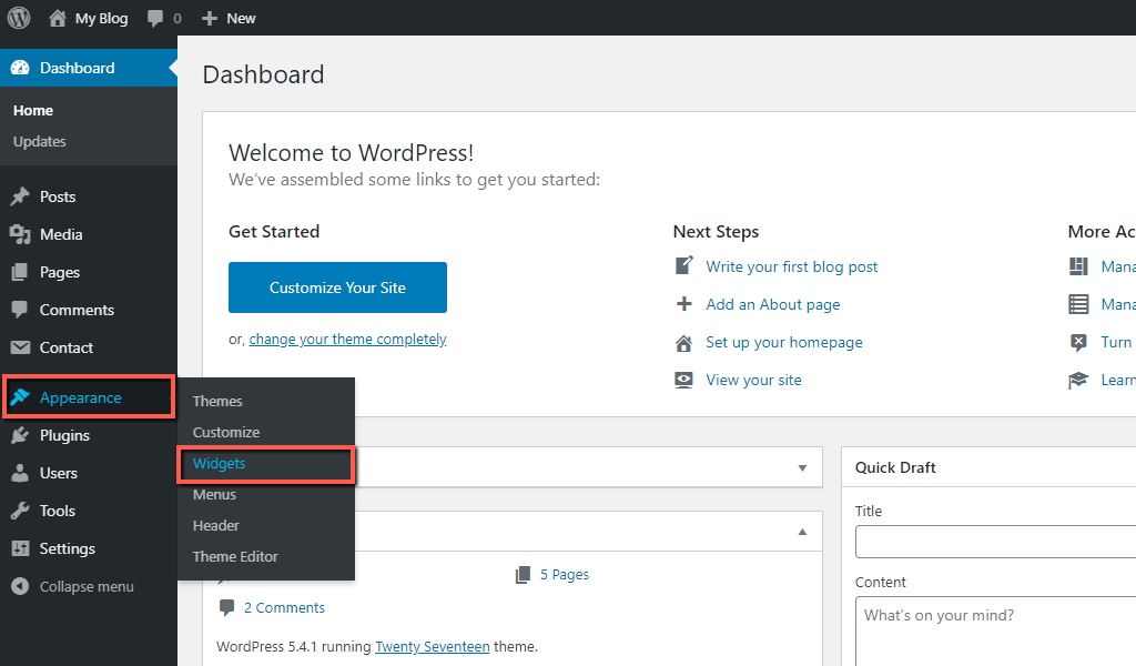 Access WordPress Widgets