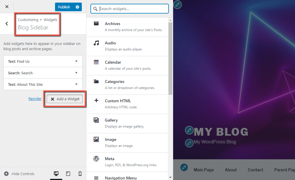 Add New WordPress Widget