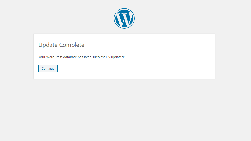 WordPress Database Update Completed