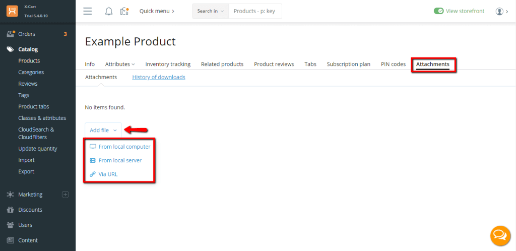 Add file button