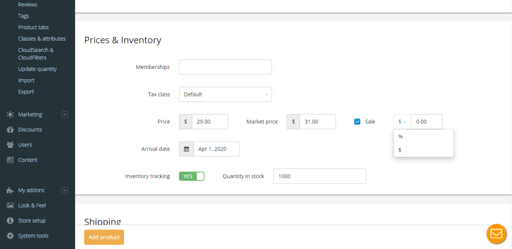 Product Price and Inventory