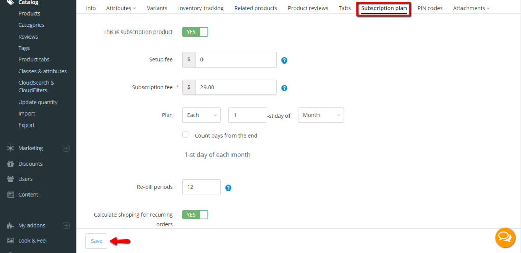 Configure Subscription Product