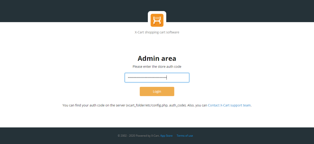 Entering the auth_code