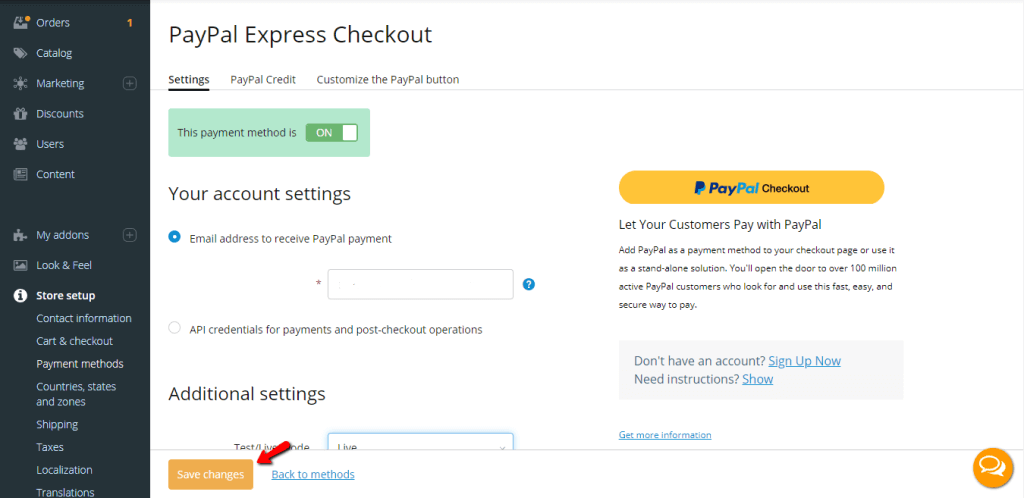 Edit PayPal Express Checkout