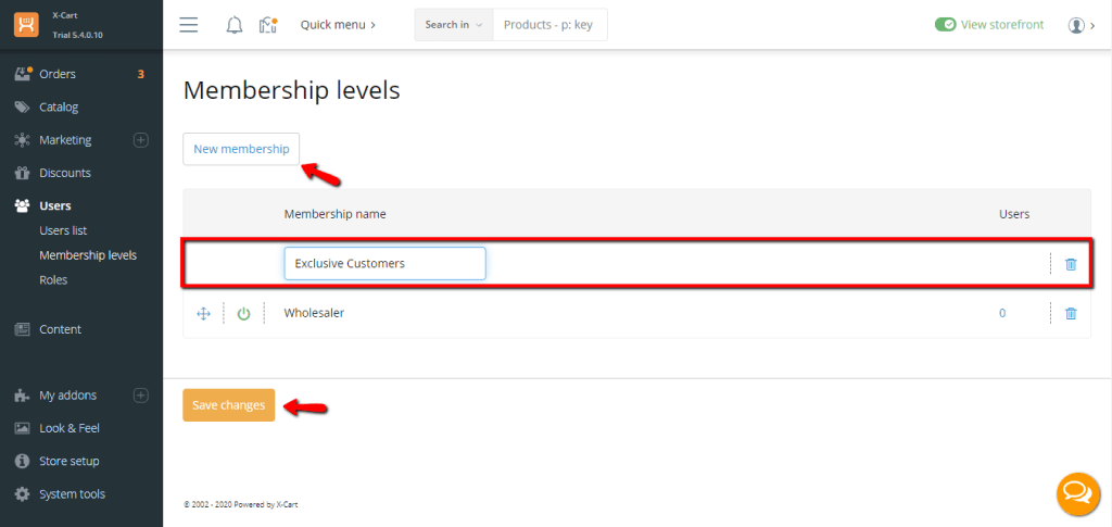 Creating New Membership