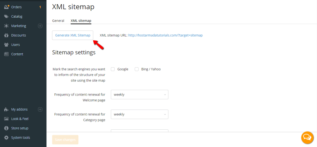 Generate XML Sitemap