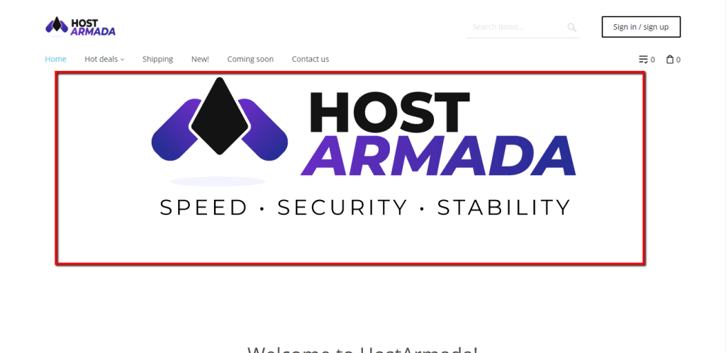 Custom Home Page Banner