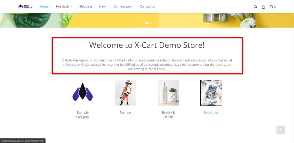 Welcome to X-Cart banner