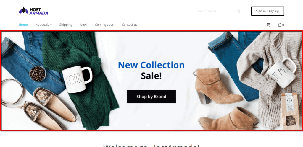 Default Home Page banner